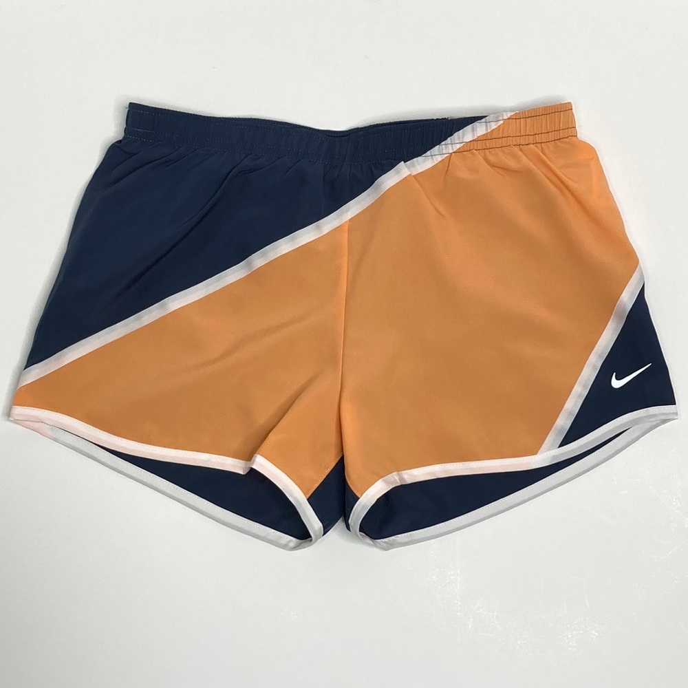 Nike Women’s Dri-Fit Running Shorts, Blue/Gray and Peach, Size XS